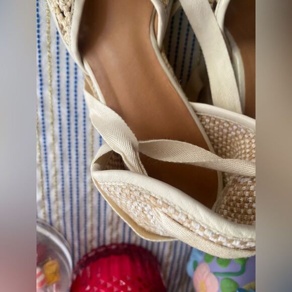 Castañer  Wedge Espadrille Sandals Womens Beige Size EU 38 US 7.5 Open NEW - Picture 12 of 12
